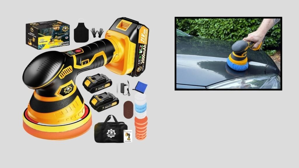  Niusken Cordless Car Polisher with Batteries & Attachments
