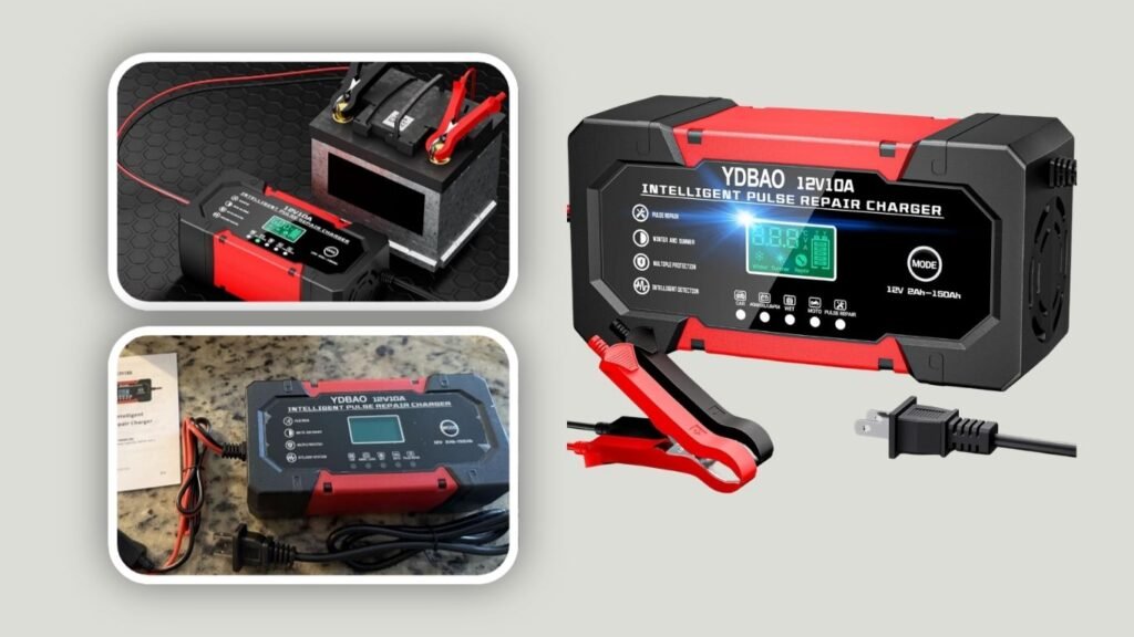 YDBAO 10A 12V Smart Portable Battery Charger