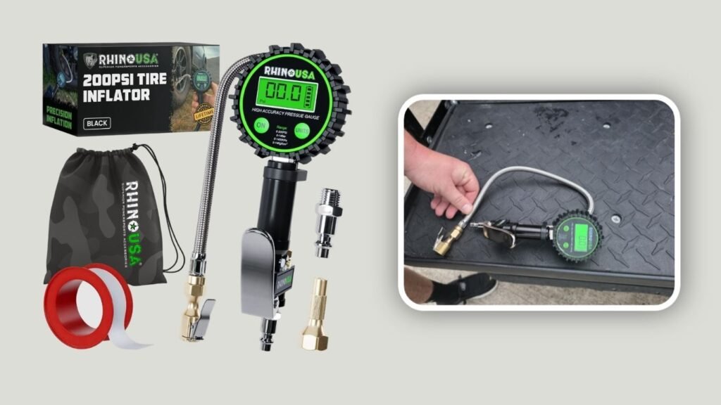 Rhino USA Digital Tire Inflator with Pressure Gauge