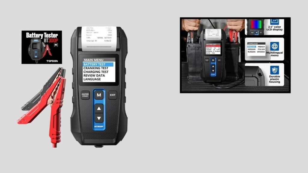 TOPDON BT300P Battery Tester with Printer
