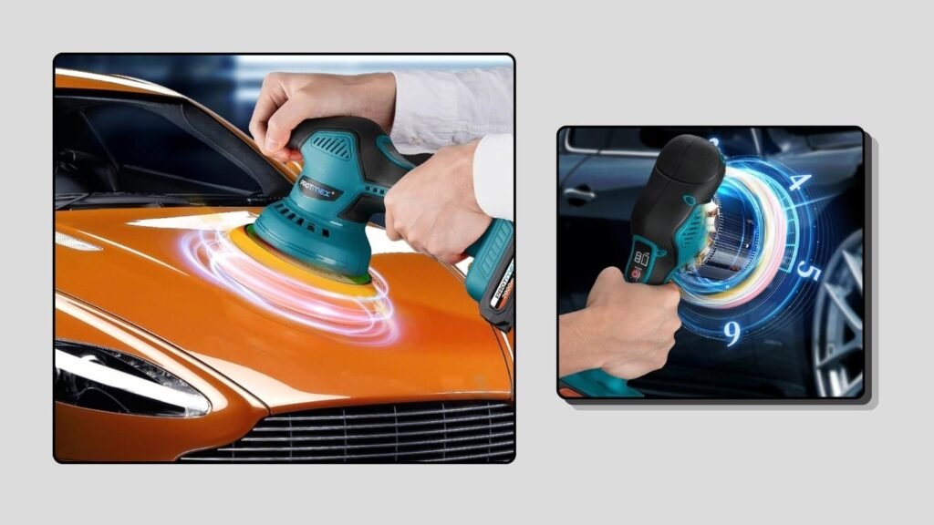 Protmex 21V Cordless 6-Inch Car Buffer Polisher