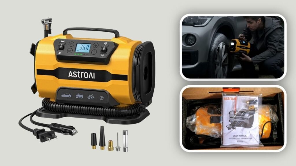 AstroAI Dual-Power Tire Inflator – Best for Home and Road