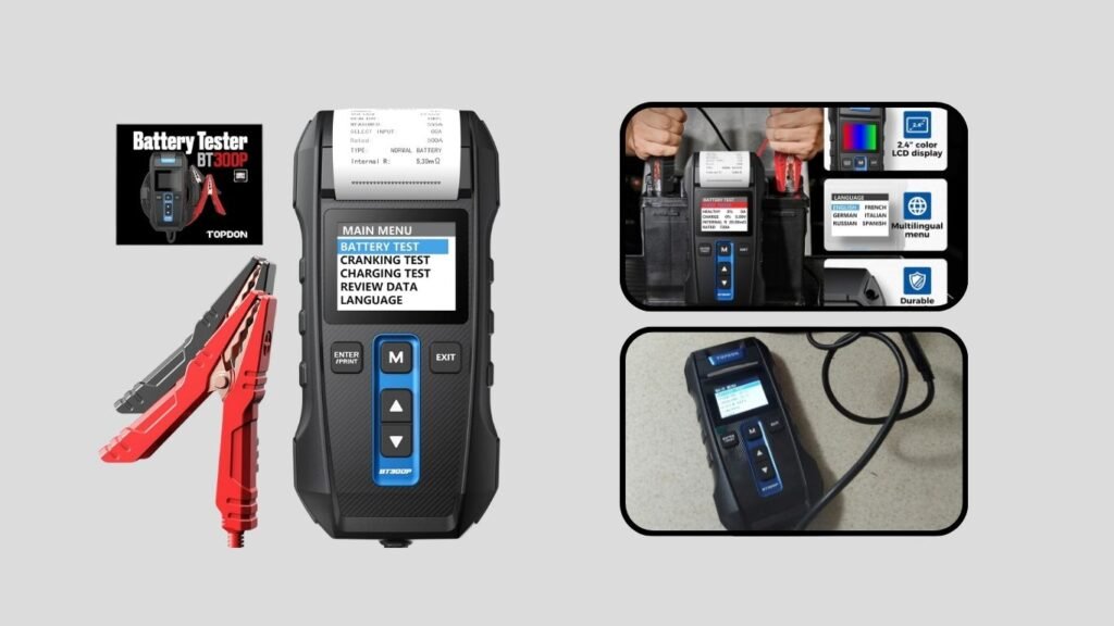 TOPDON BT300P Battery Tester with Built-In Printer