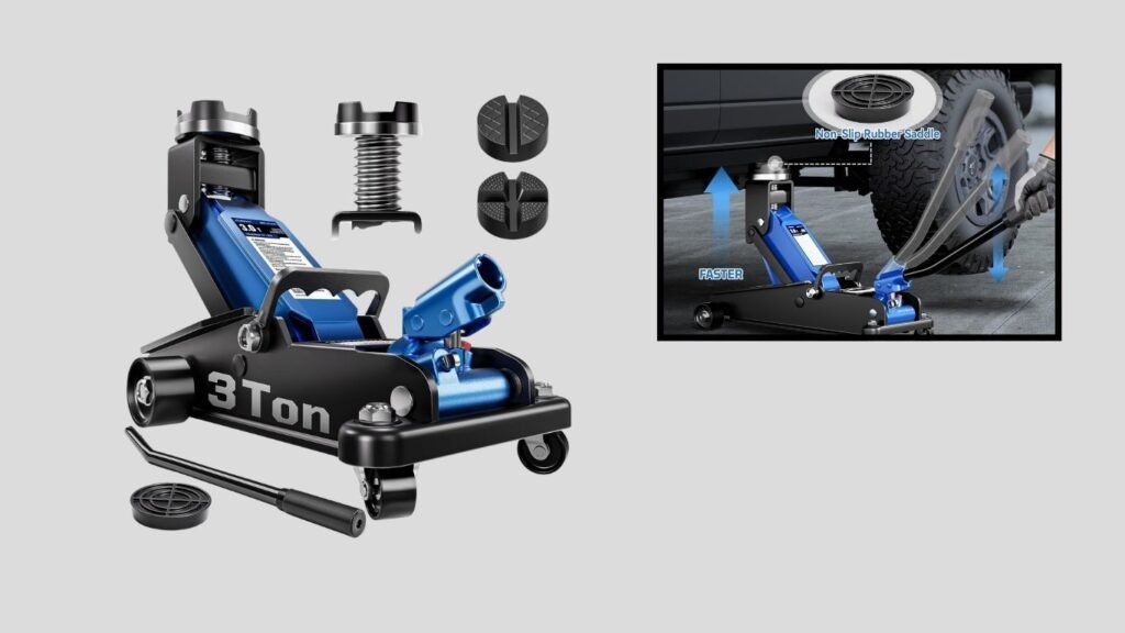 AUTOWN 3-Ton Cross-Shape Pad Hydraulic Floor Jack