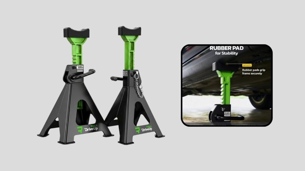 Adjustable Locking Jack Stand Set – Green
