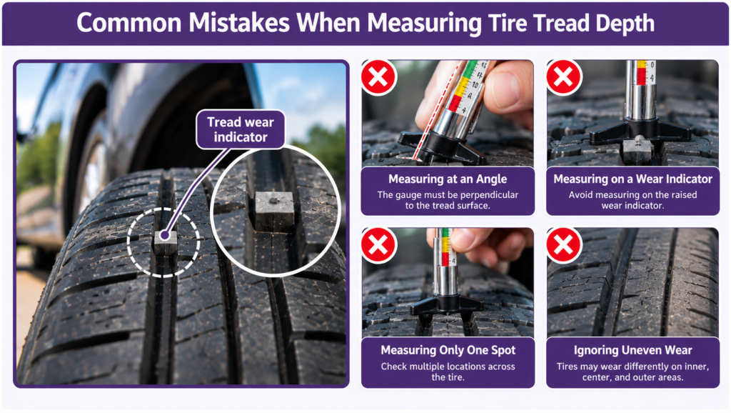 Common Mistakes When Measuring Tire Tread Depth