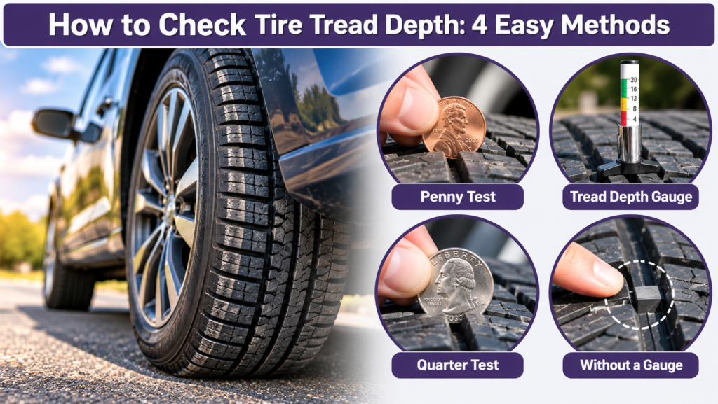 How to Check Tire Tread Depth: 4 Easy Methods