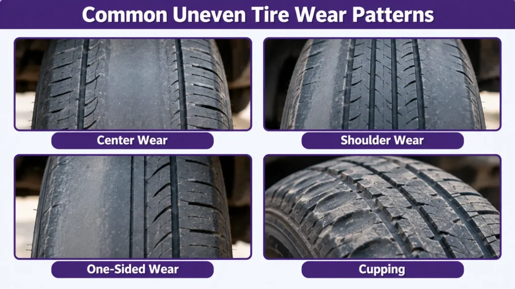 Common Uneven Tire Wear Patterns and Their Causes
