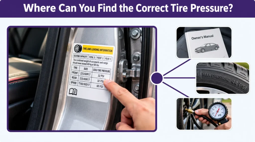 Where Can You Find the Correct Tire Pressure?